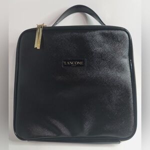 Lancome Paris Large Black Square Cosmetic Makeup Travel Bag